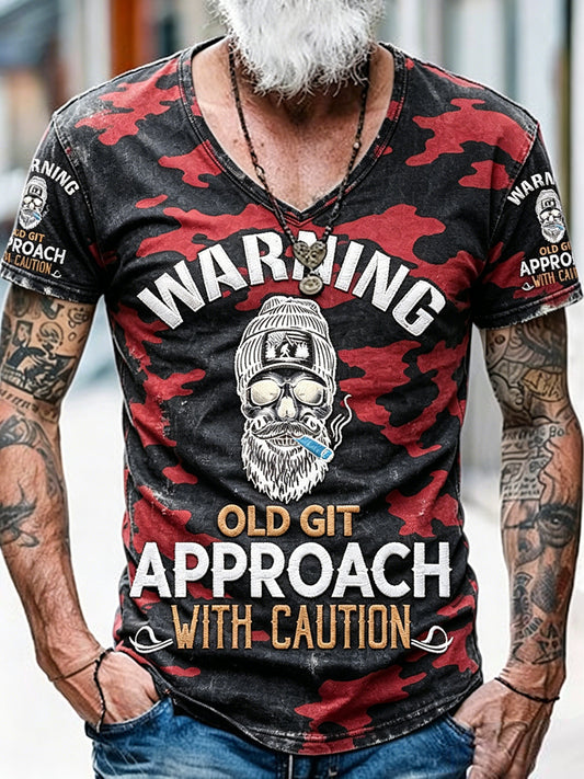Alter-Scheißer-Club Gedrucktes Vintage-Mode-Loses Kurzarm-T-Shirt