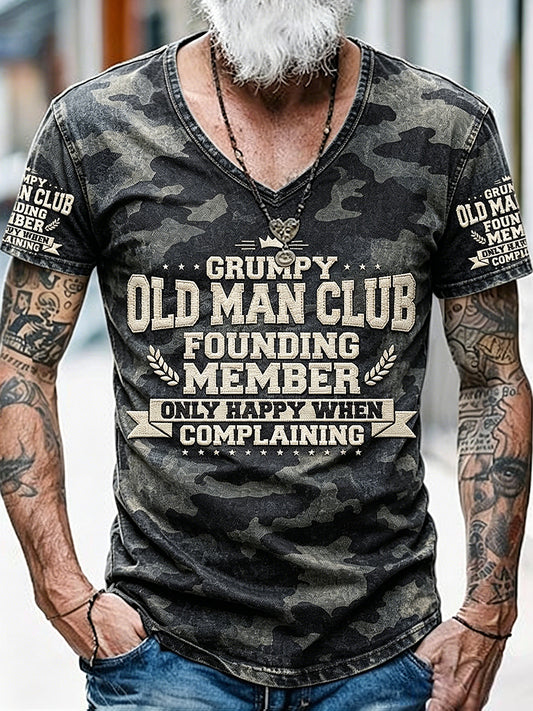 Alter-Scheißer-Club Gedrucktes Vintage-Mode-Loses Kurzarm-T-Shirt