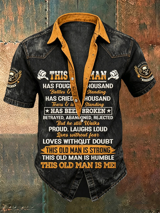 Männer Old Fuckers Club Print lässig Kurzarm Shirt