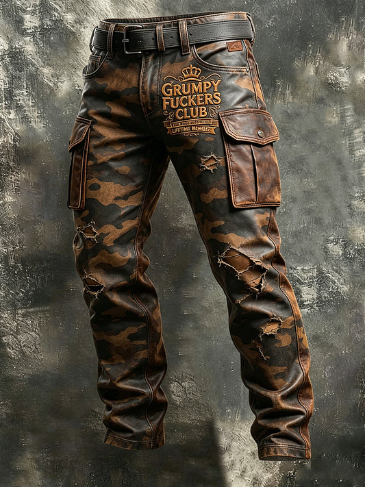 Herren Retro Urlaub Business Alte-Scheißkerle-Club Kunstdruck Freizeit-Arbeitskleidung Hose