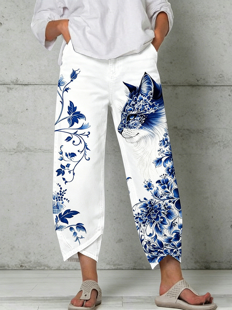 Damenhose mit Tiermotiv-Print