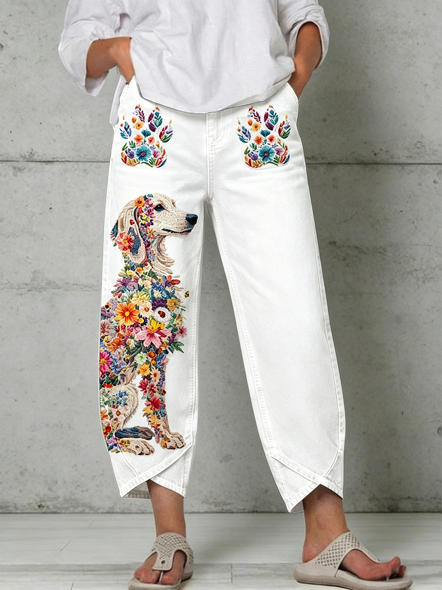 Damenhose mit Tiermotiv-Print