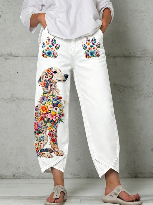 Damenhose mit Tiermotiv-Print