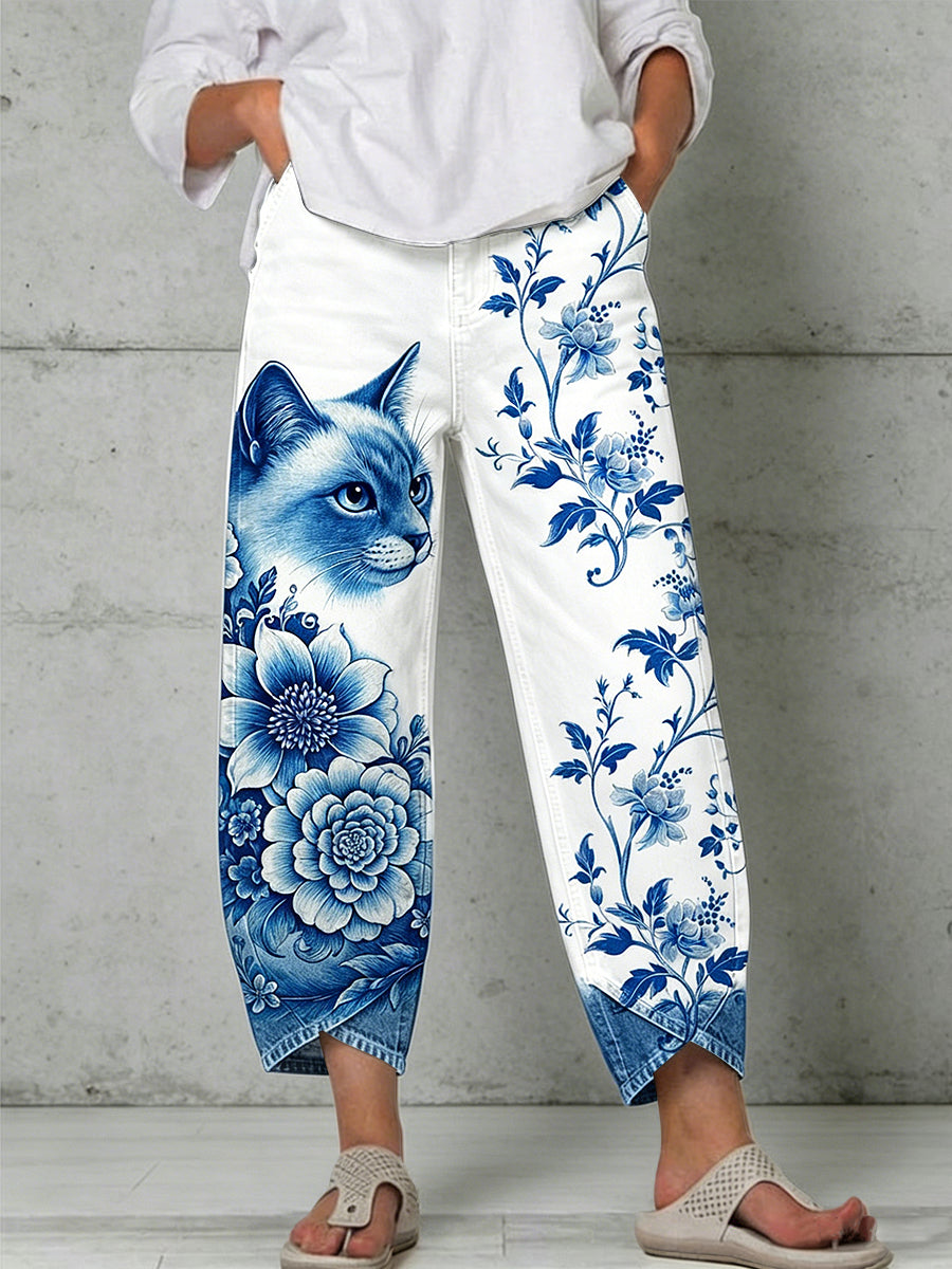 Damenhose mit Tiermotiv-Print