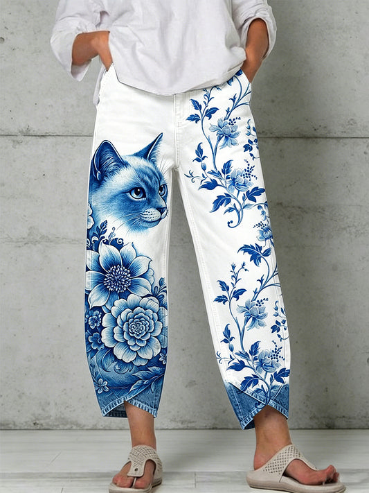 Damenhose mit Tiermotiv-Print