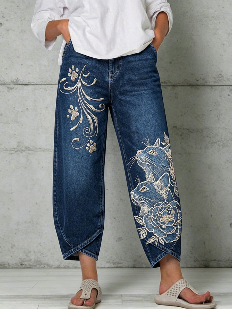 Damenhose mit Tiermotiv-Print