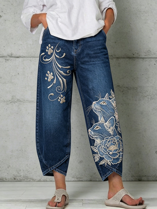 Damenhose mit Tiermotiv-Print
