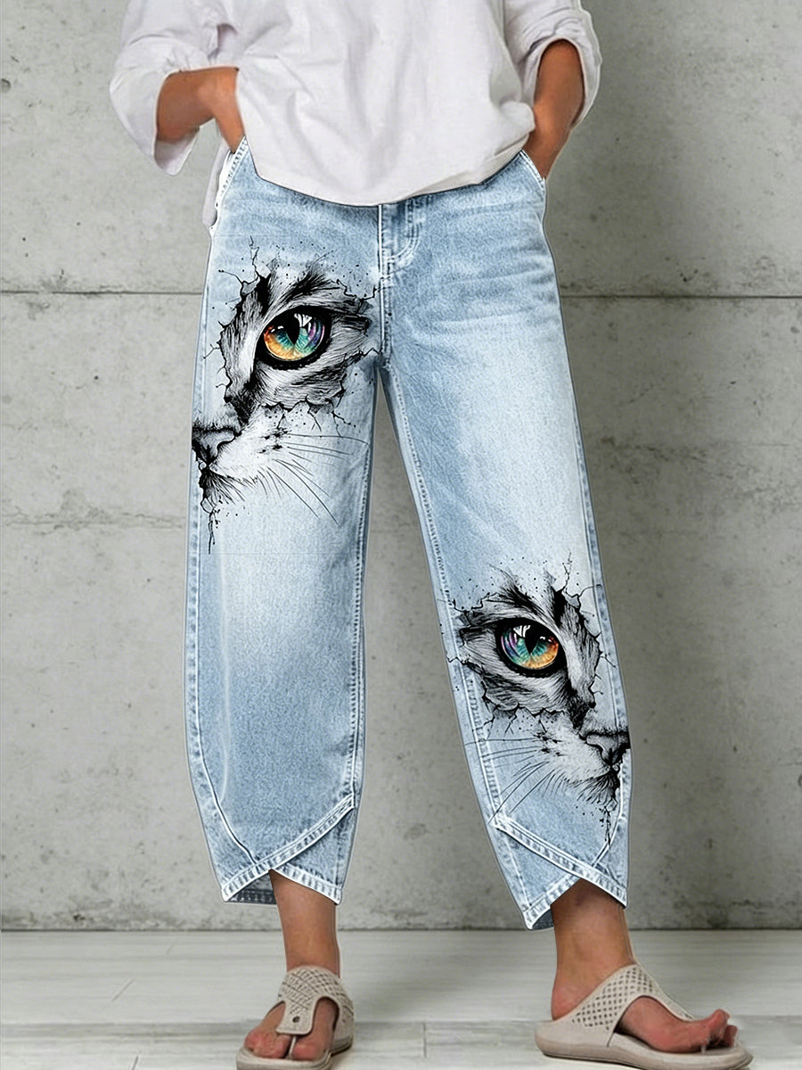 Damenhose mit Tiermotiv-Print