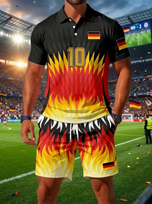Herren-Deutschland-Fußball-Print-Sets