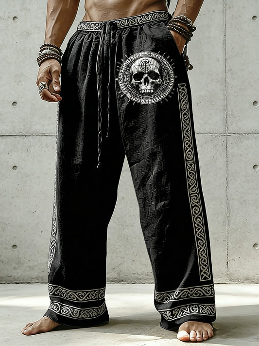 Herren Viking Art bedruckte Baumwoll-und Hanf hosen