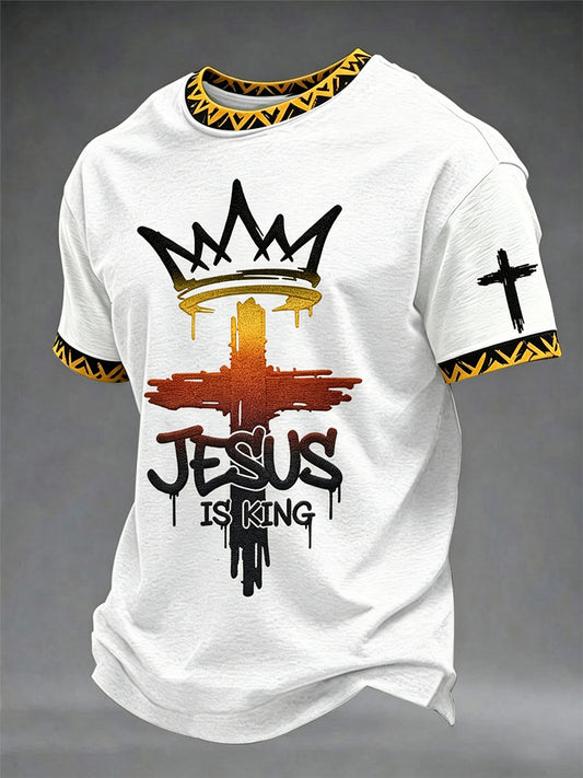 Männer Jesus ist König Print T-Shirt
