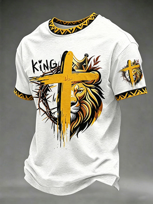 Christian Cross Print T-Shirt für Männer