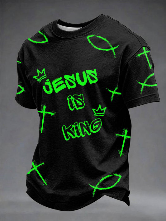 Männer "Jesus ist König" drucken lässige T-Shirts