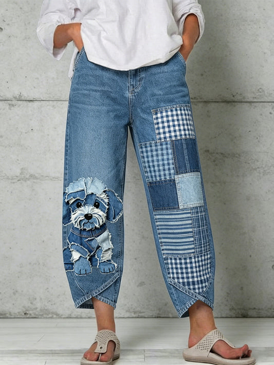 Damenhose mit Tiermotiv-Print