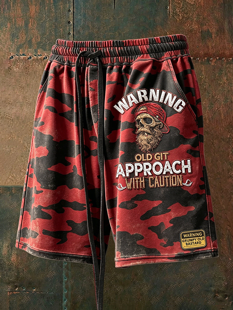 Herren-Old-Fuckers-Club-Print-Lässige Shorts