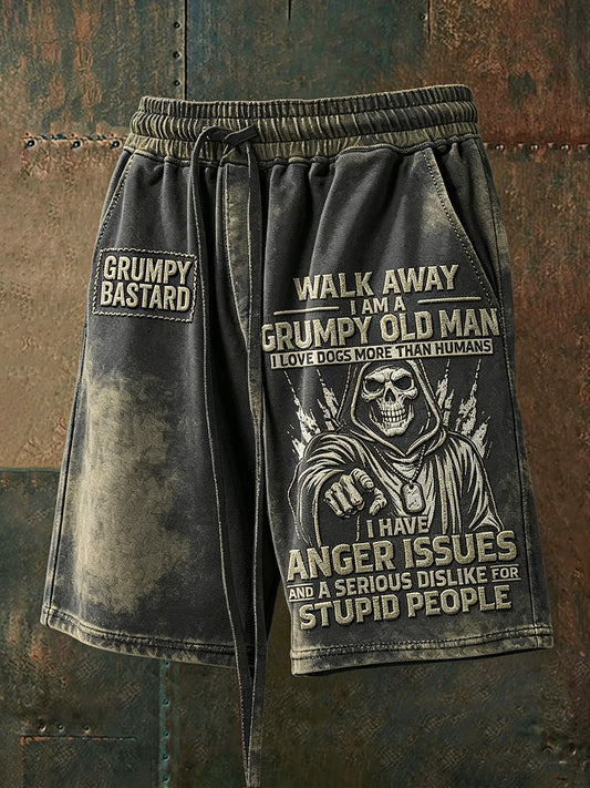 Herren-Old-Fuckers-Club-Print-Lässige Shorts