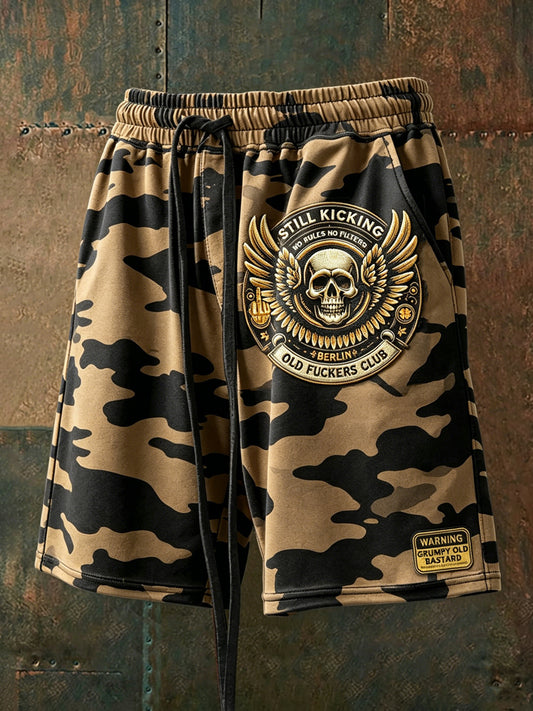 Herren Old Fuckers Club Print Freizeit shorts