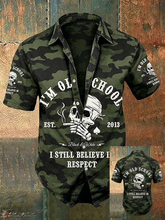 Herren-Old-Fuckers-Club-Print lässiges Kurzarm-Shirt