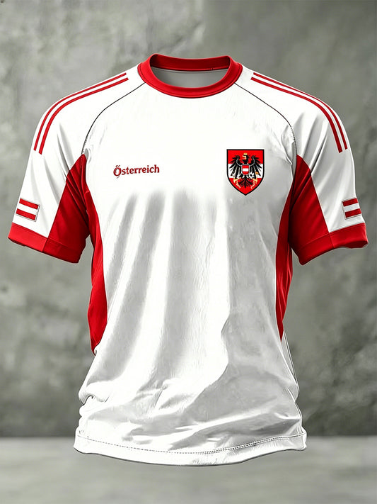 Herren-T-Shirt mit Fußballmotiv-Print