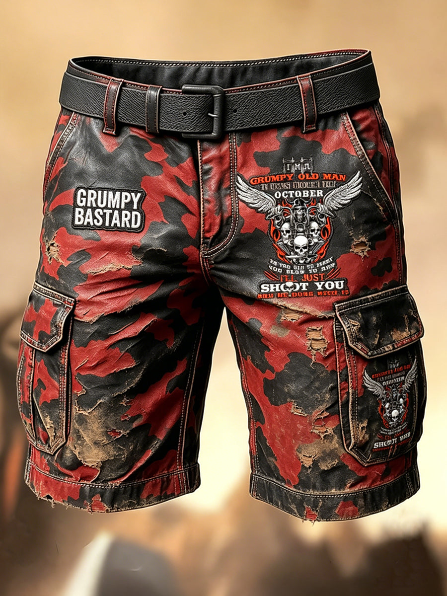 Herren-Retro-Urlaubs-Business-Old-Fuckers-Club-Kunstdruck-Lässige Shorts