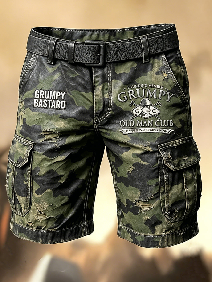 Herren-Retro-Urlaubs-Business-Old-Fuckers-Club-Kunstdruck-Lässige Shorts