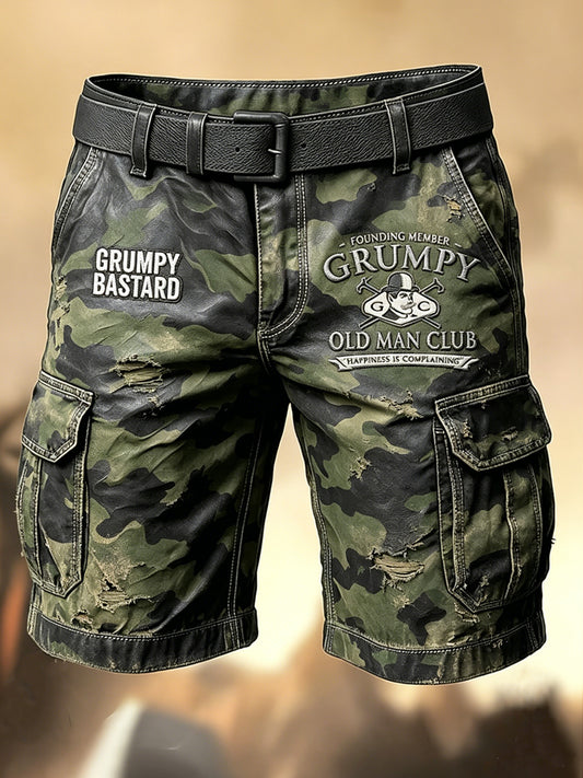 Herren-Retro-Urlaubs-Business-Old-Fuckers-Club-Kunstdruck-Lässige Shorts
