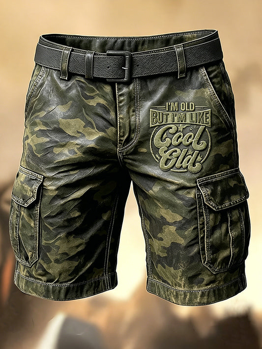 Herren-Retro-Urlaubs-Business-Old-Fuckers-Club-Kunstdruck-Lässige Shorts