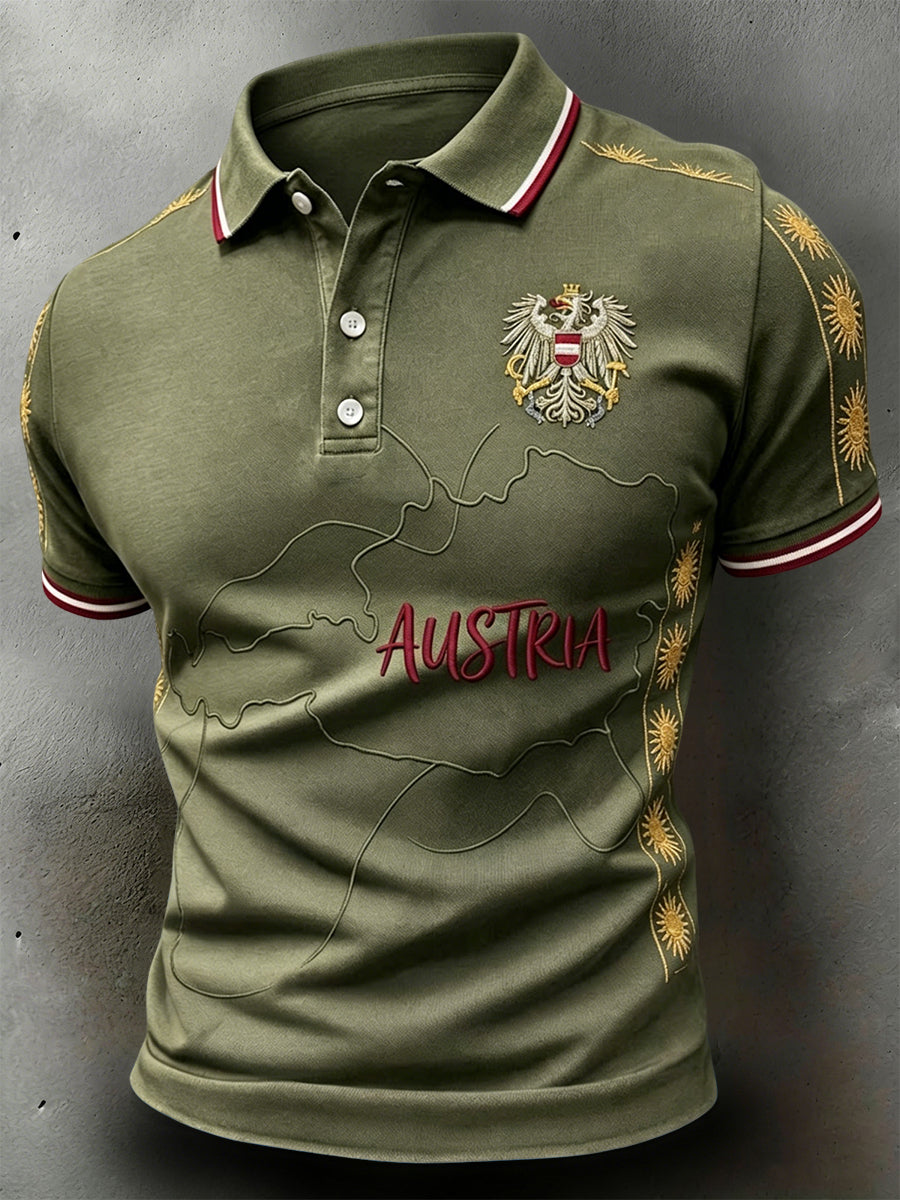 Vintage österreichisches lässiges Outdoor-Poloshirt