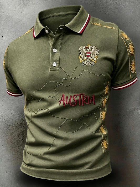 Vintage österreichisches lässiges Outdoor-Poloshirt