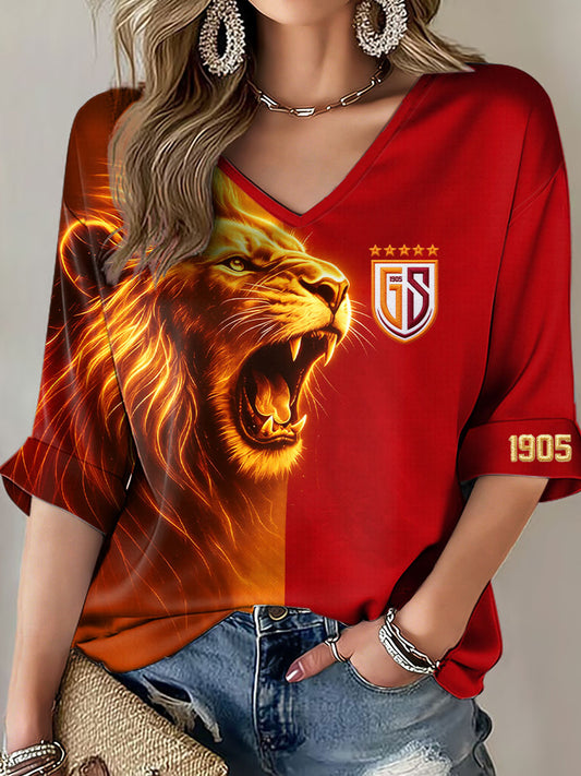 Damen-Türkei-Fußball-Print-Lässiges T-Shirt