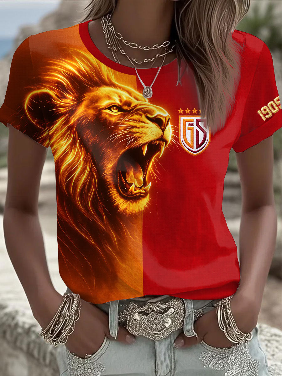 Frauen Türkei Fußball Print Casual T-Shirt