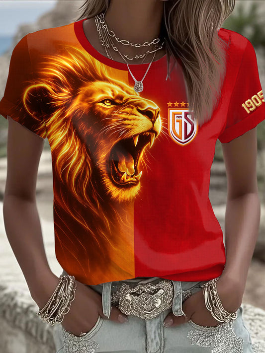 Frauen Türkei Fußball Print Casual T-Shirt