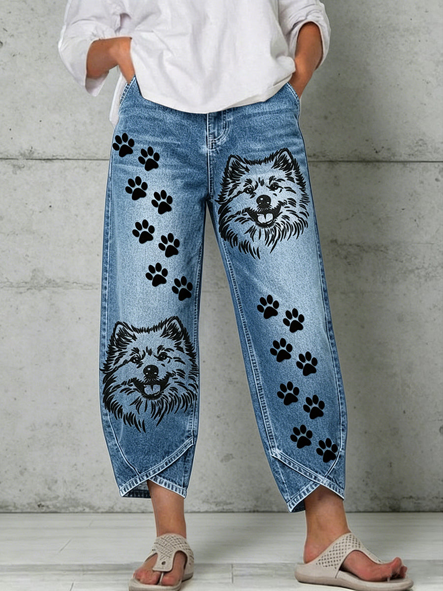Damenhose mit Tiermotiv-Print