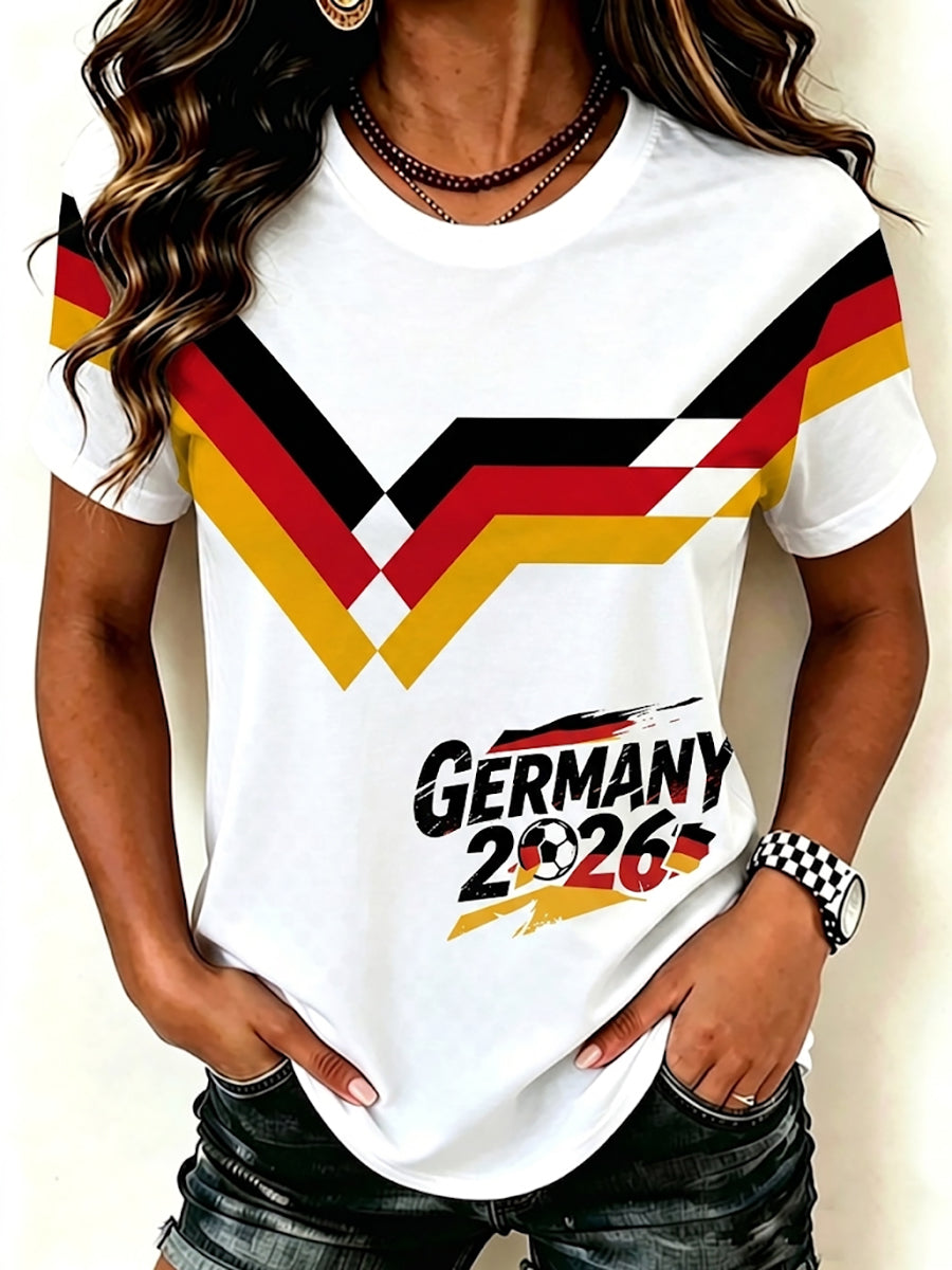 Damen-T-Shirt mit Fußballfan-Print von Deutschland