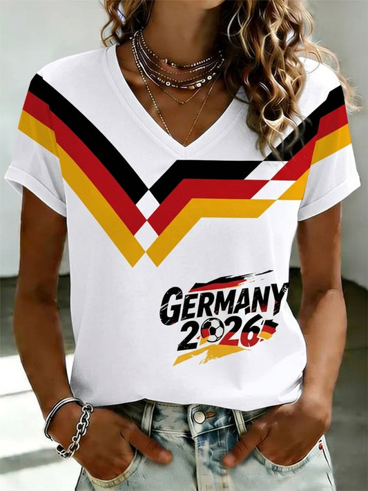 Damen-T-Shirt mit Fußballfan-Print von Deutschland