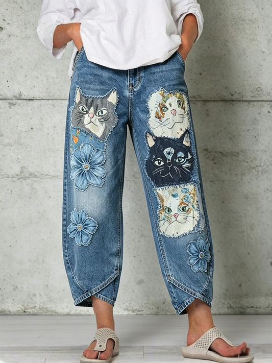 Damenhose mit Tiermotiv-Print