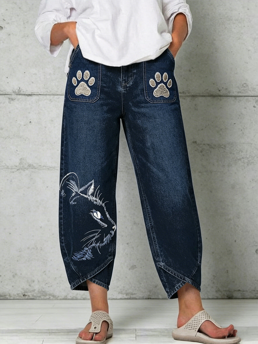 Damenhose mit Tiermotiv-Print