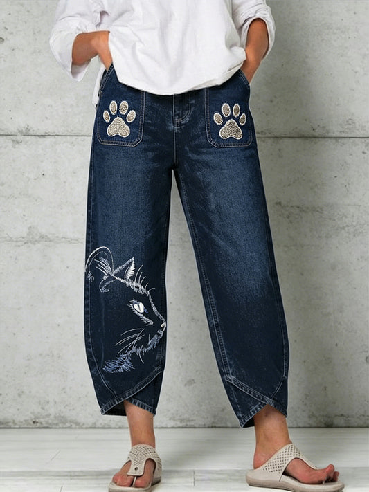 Damenhose mit Tiermotiv-Print