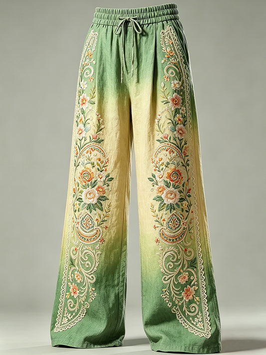Damen-Kordel zug mit Blumen kunst druck