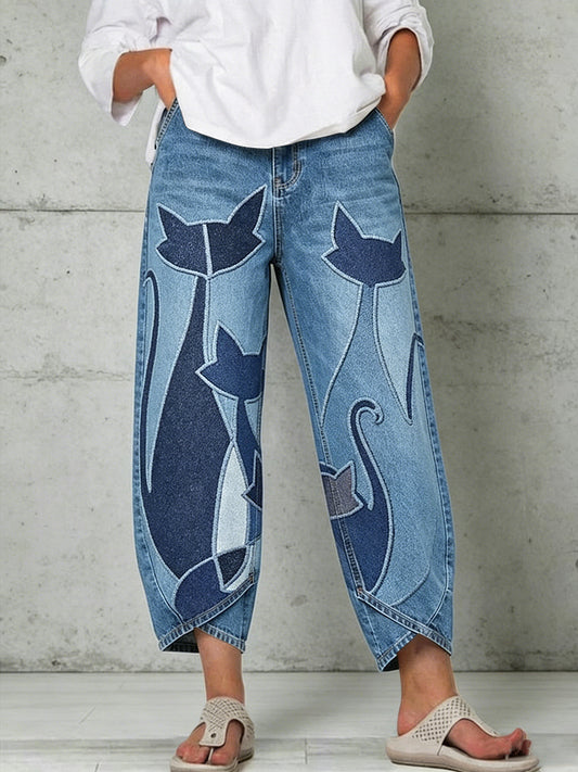 Damenhose mit Tiermotiv-Print