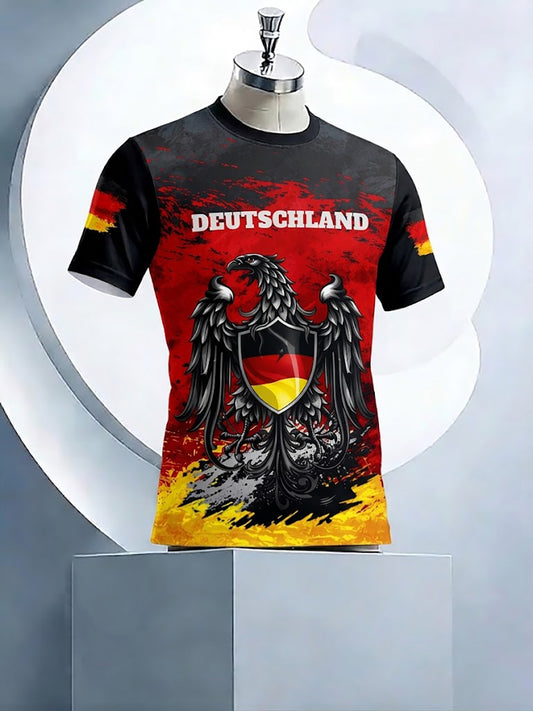 Herren-T-Shirt mit deutschem Fußballfan-Print