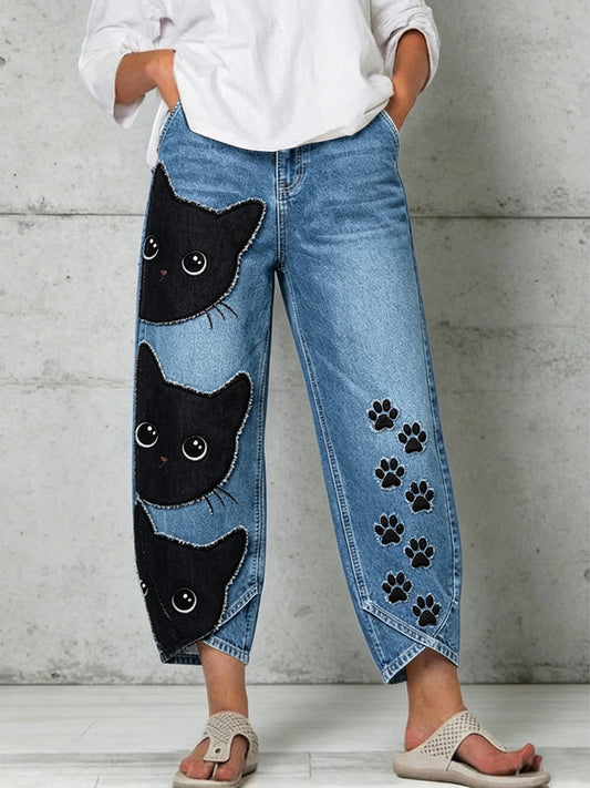 Damenhose mit Tiermotiv-Print