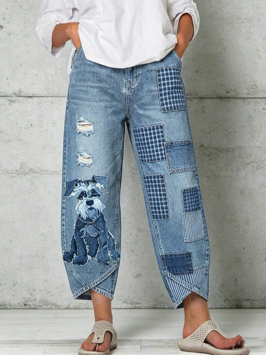Damenhose mit Tiermotiv-Print