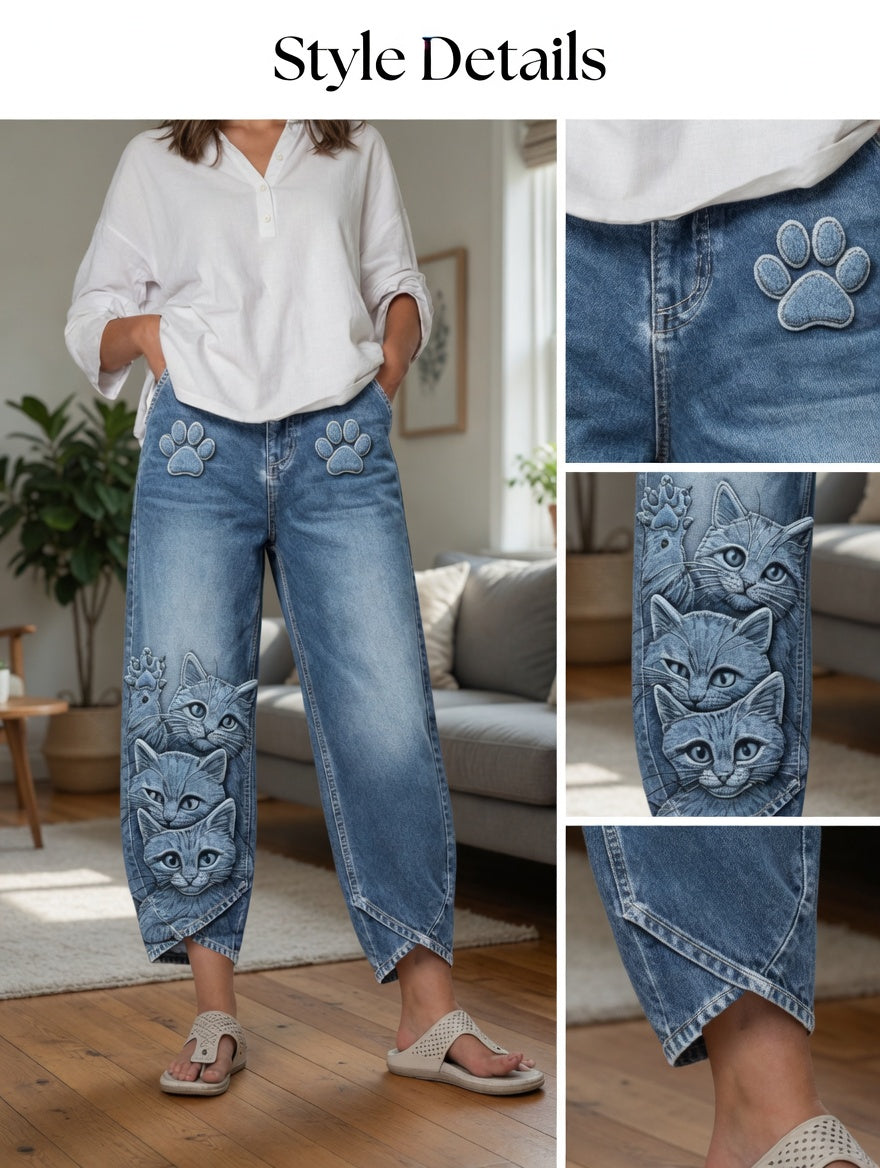 Damenhose mit Tiermotiv-Print