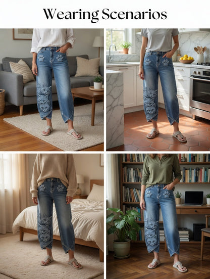 Damenhose mit Tiermotiv-Print