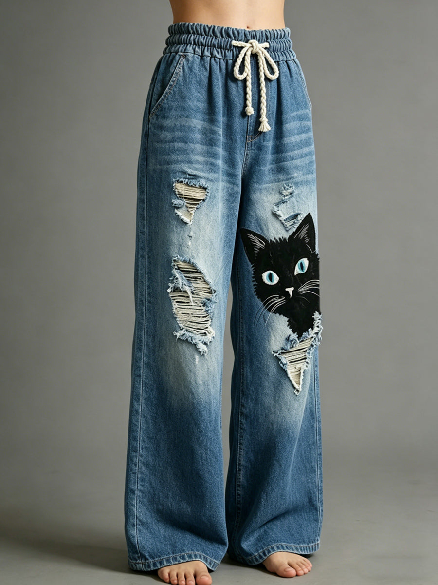 Damenhose mit Tiermotiv-Print