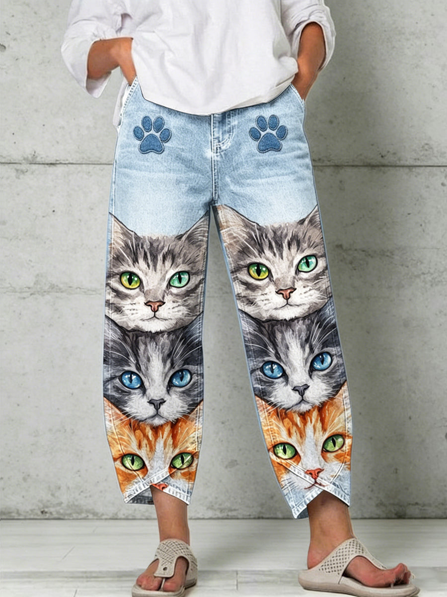 Damenhose mit Tiermotiv-Print
