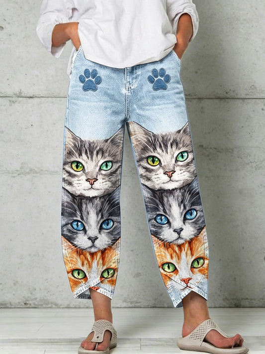 Damenhose mit Tiermotiv-Print