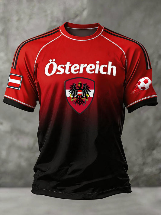 Herren-Top mit kurzen Ärmeln und Fußballmotiv-Print