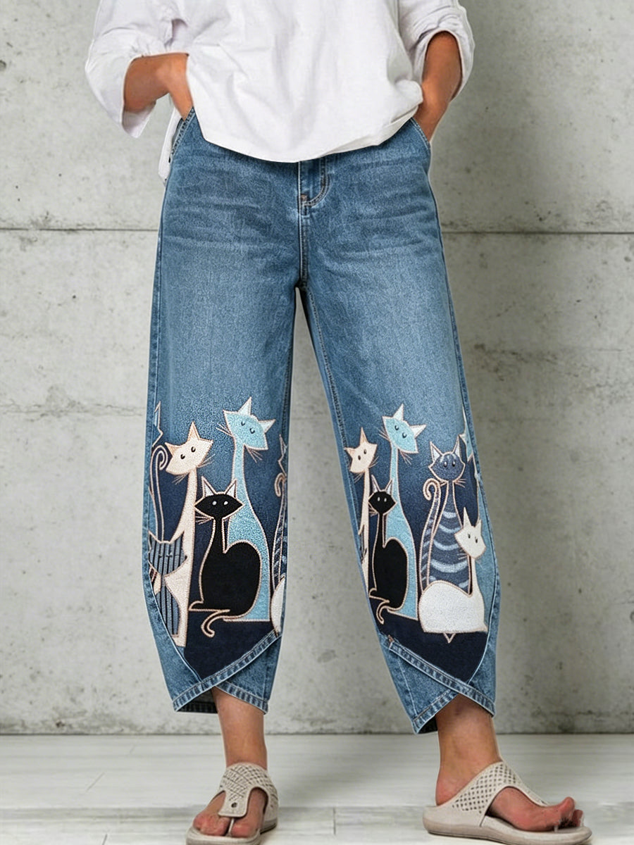 Damenhose mit Tiermotiv-Print